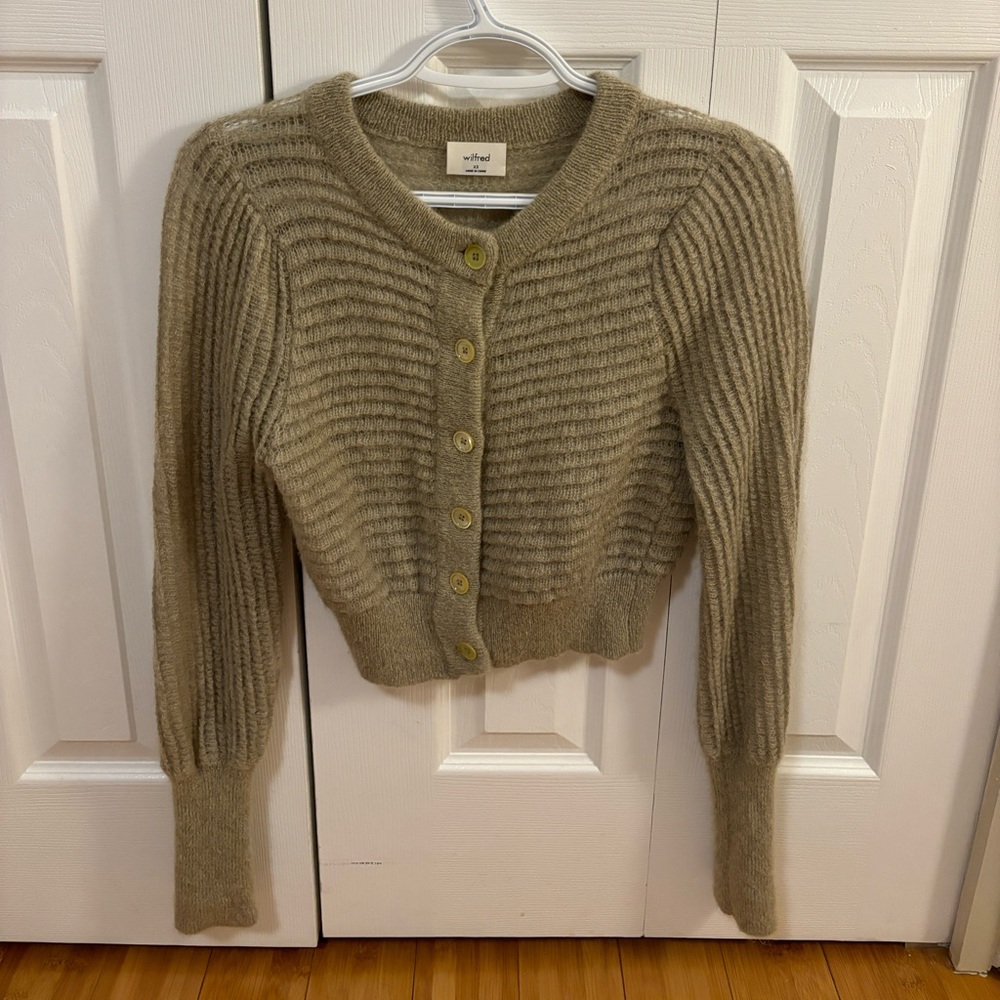 Cozy Beige Button-Up Sweater